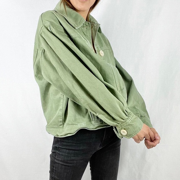 Zara army green denim jacket - Picture 5 of 14